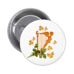 Goldene irische Harfe Button