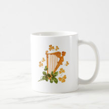 Goldene irische Harfe - Erin gehen Bragh Kaffee Haferl