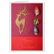 Goldene Ren Weihnachtsgrußkarte