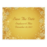 Goldene Schneeflocke-Save the Date Postkarte