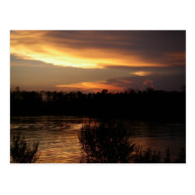Goldene Sonnenuntergang-Postkarte