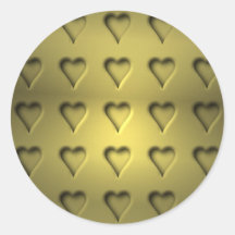 Goldene Valentinsgruß-Herzen Aufkleber
