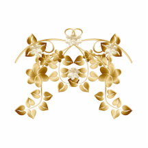Goldene verflochtene Reben und Blumen Fotofigur