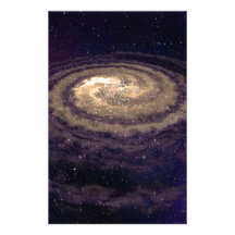 Goldene wirbelnde Galaxie Büropapier