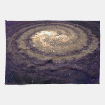 Goldene wirbelnde Galaxie Handtücher
