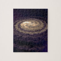 Goldene wirbelnde Galaxie Jigsaw Puzzle