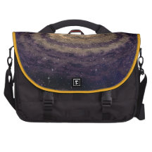 Goldene wirbelnde Galaxie Laptop Tasche