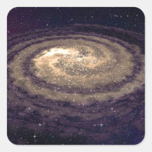 Goldene wirbelnde Galaxie Quadratsticker