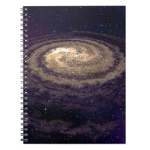 Goldene wirbelnde Galaxie Spiral Notizbuch