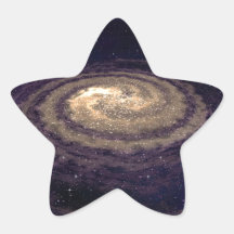 Goldene wirbelnde Galaxie Sternaufkleber