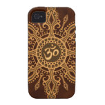 Goldener Brown-Om-Stern iPhone 4 Cover