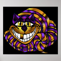 Goldener Cheshire-Katzen-Druck Plakatdruck