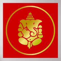 Goldener Gott Ganesha Posterdrucke