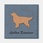 "Goldener Retriever-Silhouette auf Blau " Kühlschrankmagnete