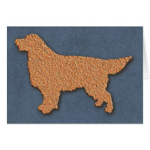 "Goldener Retriever-Silhouette auf Bllue " Karte