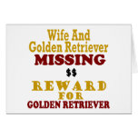 Goldener Retriever u. Ehefrau-vermisste Belohnung  Grußkarten
