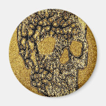 Goldener Scull Kühlschrankmagnete