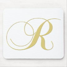 Goldener Single des Monogramm-Buchstabe-R Mauspad