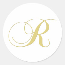 Goldener Single des Monogramm-Buchstabe-R Sticker
