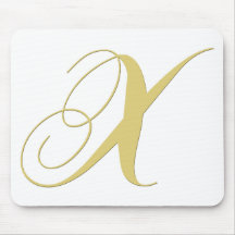 Goldener Single des Monogramm-Buchstabe-X Mauspad