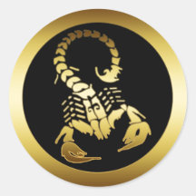 GOLDENER SKORPION RUNDE AUFKLEBER