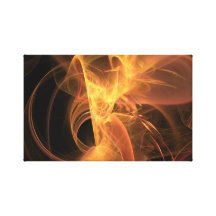 Goldener Strudel-abstrakte Fraktal-Flamme Galerie Faltleinwand