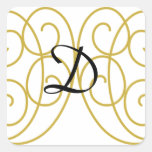 GOLDENER WIRBELS-MIT MONOGRAMM AUFKLEBER-SCHABLONE