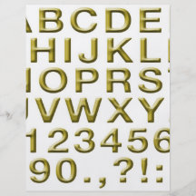 Goldenes Alphabet Bedruckte Flyer