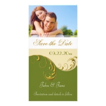 Goldenes Grün blühen,/Foto "Save the Date " Individuelle Foto Karte