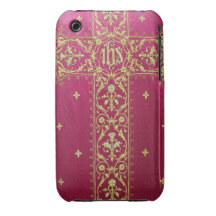 Goldenes Kreuz auf rotem Case-Mate iPhone 3 Kasten iPhone 3 Case-Mate Hülle