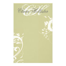 Goldenes mit Blumenmit Monogramm Bedrucktes Büropapier