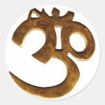 Goldenes OM Runde Sticker