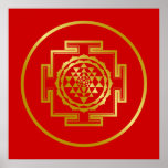 Goldenes Shree Yantra Posterdrucke