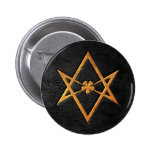 Goldenes Thelemic Unicursal Hexagram-Schwarz-Leder Anstecknadel