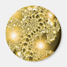GoldFraktal-Blumenrebe-Lichter Kühlschrankmagnet