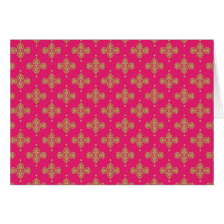 Goldgelber rosa magentaroter Musterhintergrund Grußkarte