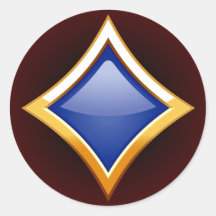 GOLDgerahmter BLAUER DIAMANT Sticker