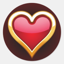 GOLDgerahmtes HERZ Stickers