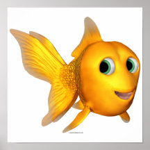 Goldie der Toon-Goldfisch Plakatdrucke
