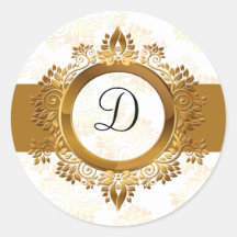 Goldmonogramm-Umschlag Aufkleber