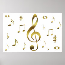 Goldmusikalische Anmerkungs-Plakat