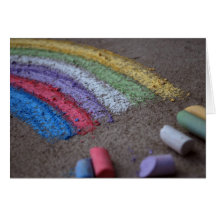 Goldschatz am Ende der Regenbogen-Kreide-Kunst Karten
