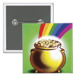 Goldschatz und Regenbogen Anstecknadelbutton