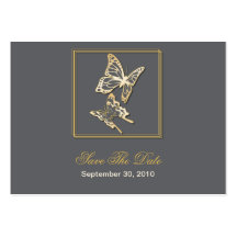 Goldschmetterling Save the Date, der MiniCard Wedd Visitenkartenvorlage