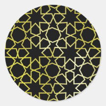 Goldsternchen-Vereinbarung auf Schwarzem Runder Sticker