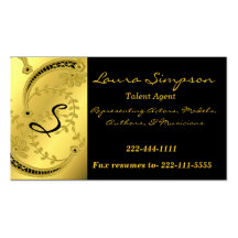 Goldtone und schwarze Monogramm-Visitenkarte