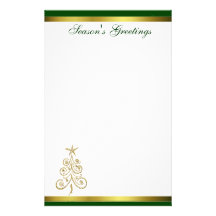 Goldweihnachtsbaum-Feiertags-Briefpapier Individuelles Büropapier