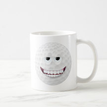 Golf-Ball-Smiley 2 Kaffee Haferl