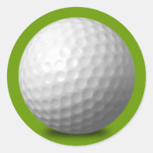 GOLF-BALL-VEKTORikonen-GRAFIK-Grüntöne WEISS TRÄGT Runder Sticker