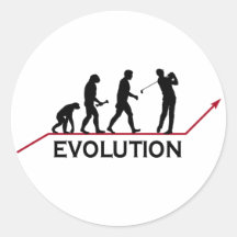 Golf-Evolution Runder Aufkleber